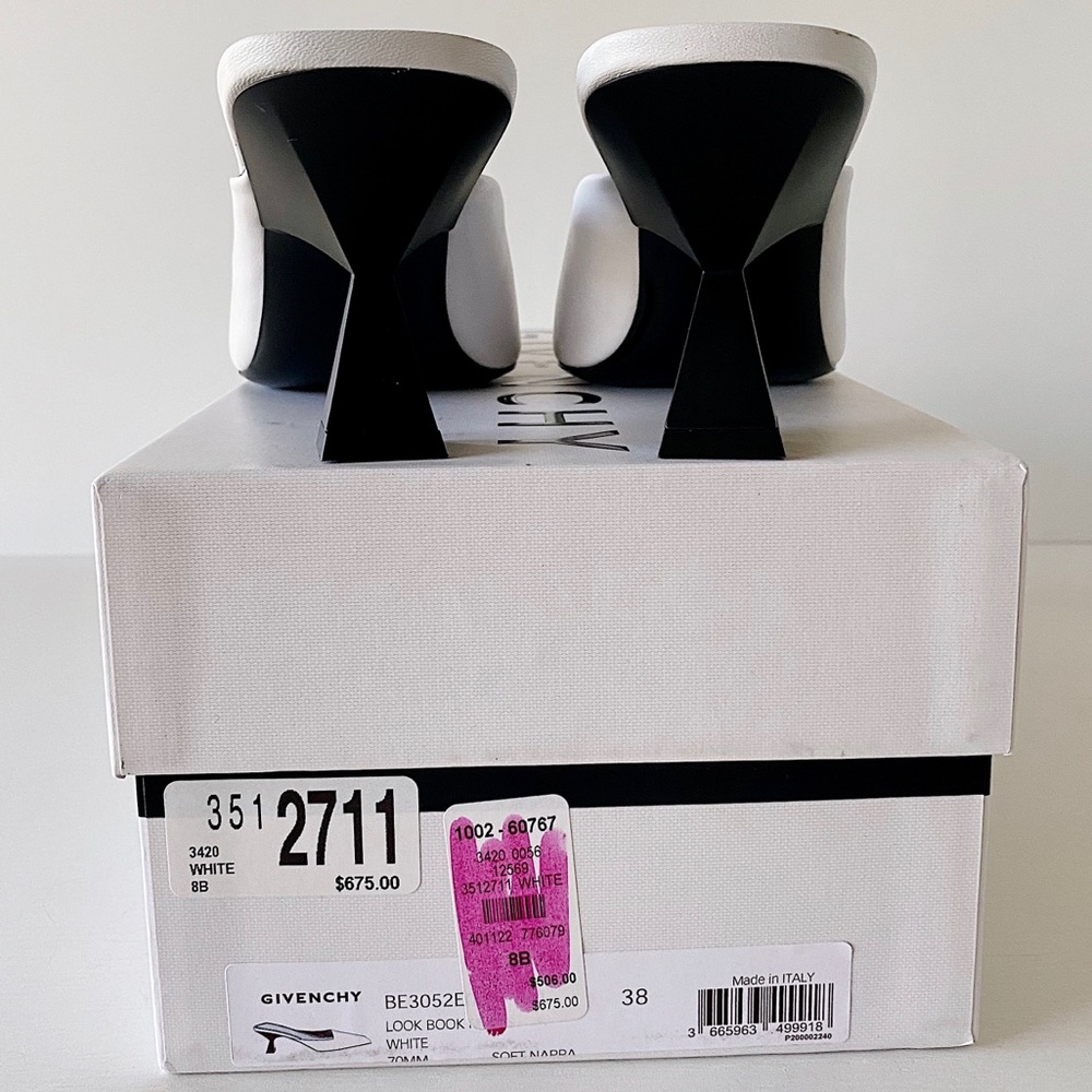 ✨New GIVENCHY Look Book Leather Heel Mules Size 38 - Picture 11 of 13